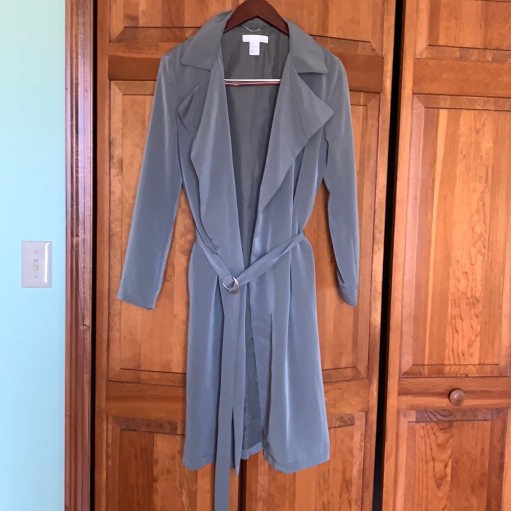 Olive green light long coat